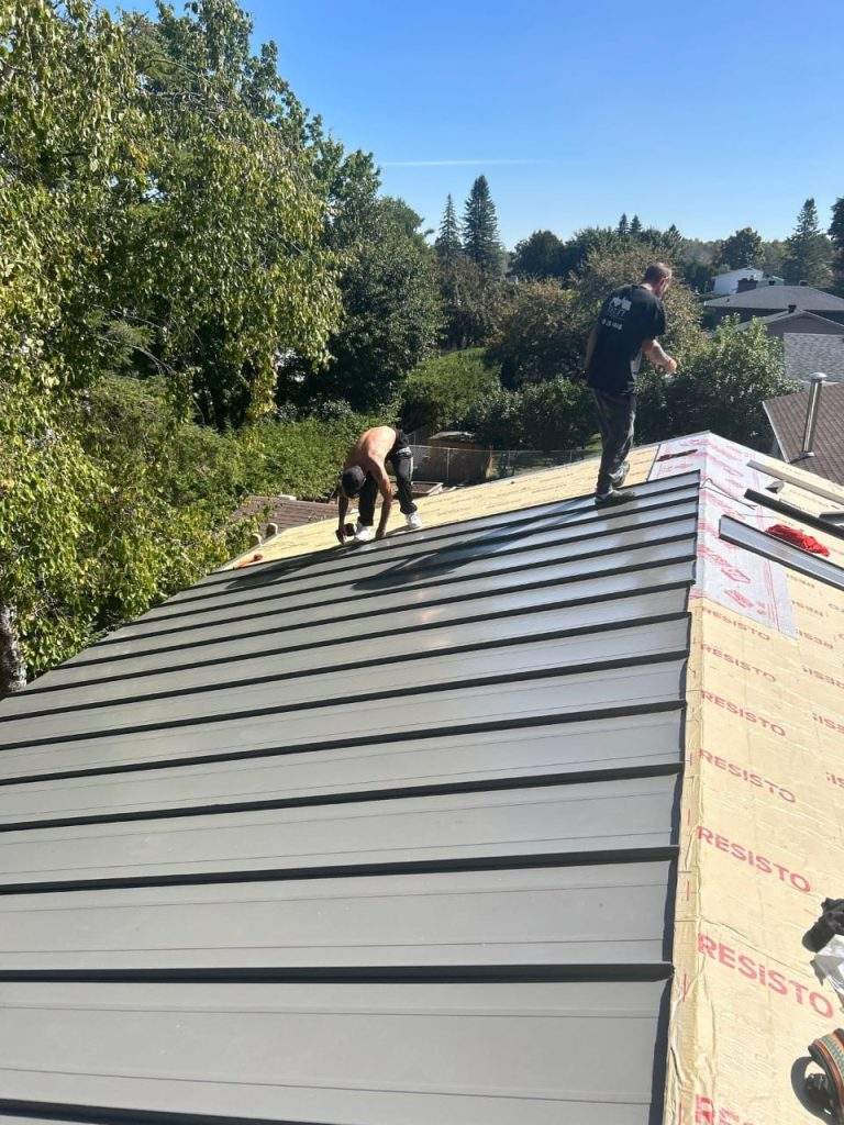 metal roof being installed by Vanity Roofing in Ottawa